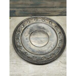 Reed & Barton Silverplate Tray #1706 Ornate Basket Garland Pierced Rim